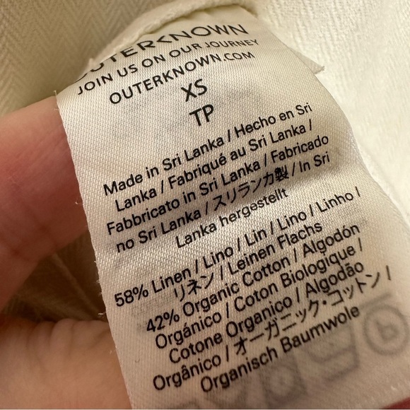OUTERKNOWN Women’s Cream Linen Blend Utility Dress Size XS - Picture 9 of 10